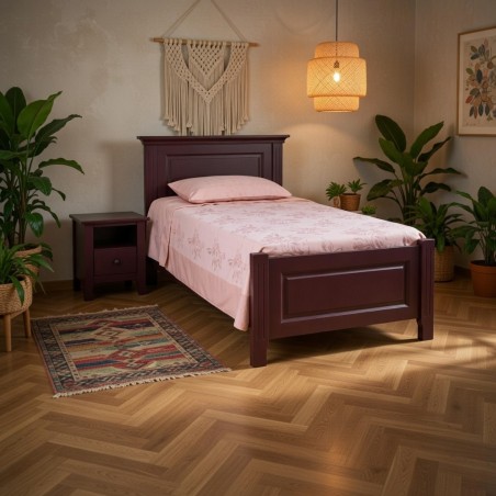 Pat lemn masiv LEON 90x200 cm - Finisaje diverse