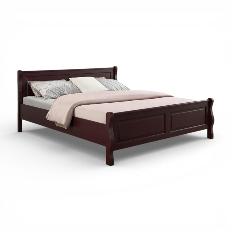 Pat BUCUR lemn masiv, 140 / 160 / 180 x 200 cm - BORDO IMPERIAL