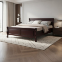 Pat BUCUR lemn masiv, 140 / 160 / 180 x 200 cm - BORDO IMPERIAL