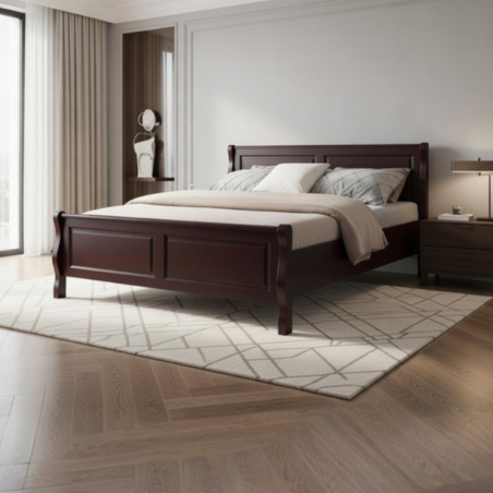 Pat BUCUR lemn masiv, 140 / 160 / 180 x 200 cm - BORDO IMPERIAL