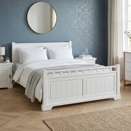 Pat Cleo lemn masiv, 160x200 cm, alb