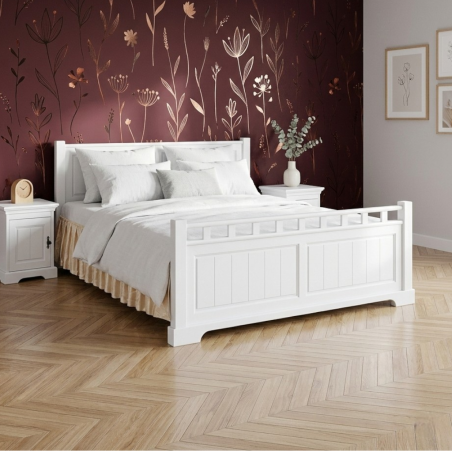 Pat Cleo 140 x 200 cm, lemn masiv, alb