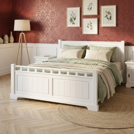 Pat Cleo 140 x 200 cm, lemn masiv, alb