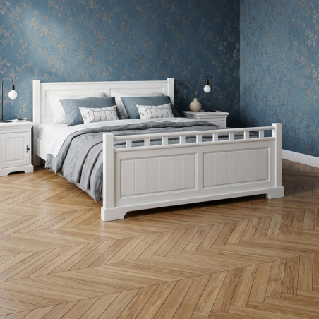 Pat Cleo lemn masiv, 180x200 cm, alb