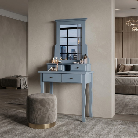 Masa machiaj lemn masiv MARA - Albastru Nordic