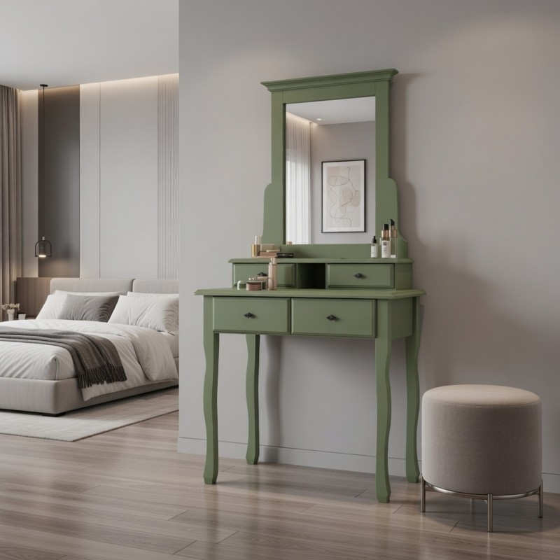 Masa machiaj lemn masiv MARA - VERDE OLIVE