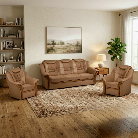 set canapea extensibila si fotolii Kabir mobilier living clasic elegant