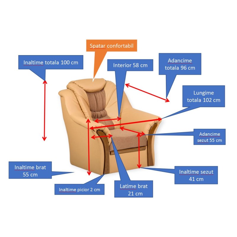 Set Canapea Extensibilă Kabir + Fotolii | Mobilier Living Clasic Elegant