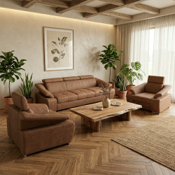 Set Toledo – Canapea extensibila si fotolii cu tetiere reglabile