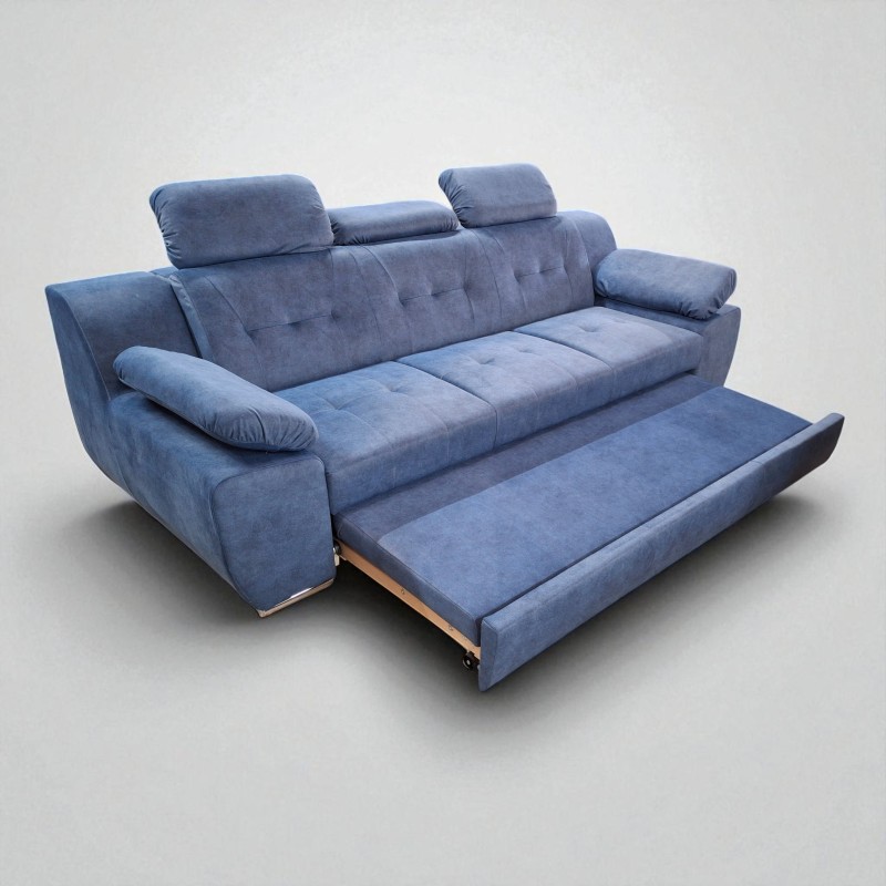 Set Canapea Extensibila cu Tetiere si Brațe Reglabile + 2 Fotolii