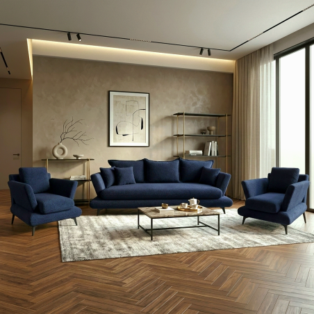 set living complet: canapea extensibilă + 2 fotolii