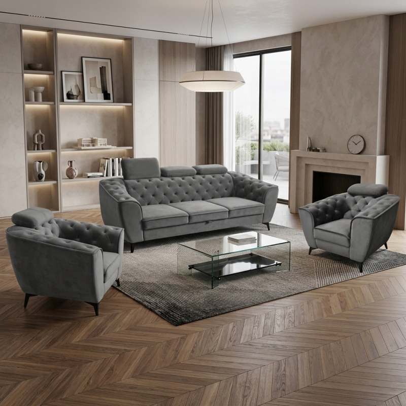 Set canapea extensibila si 2 fotolii LUIS – mobilier living modern