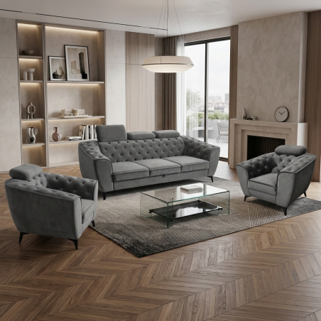 Set canapea extensibila si 2 fotolii LUIS – mobilier living modern