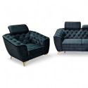 Set canapea extensibilă și fotolii LUIS | Mobilier living confortabil tip chesterfild