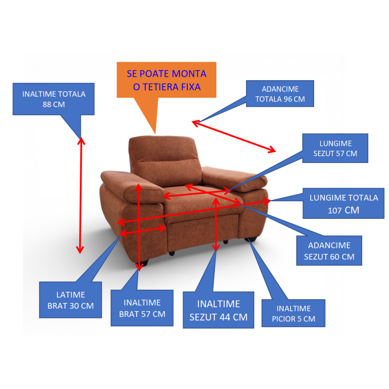 Set living OTTO cu canapea extensibilă și fotolii | Mobilier living