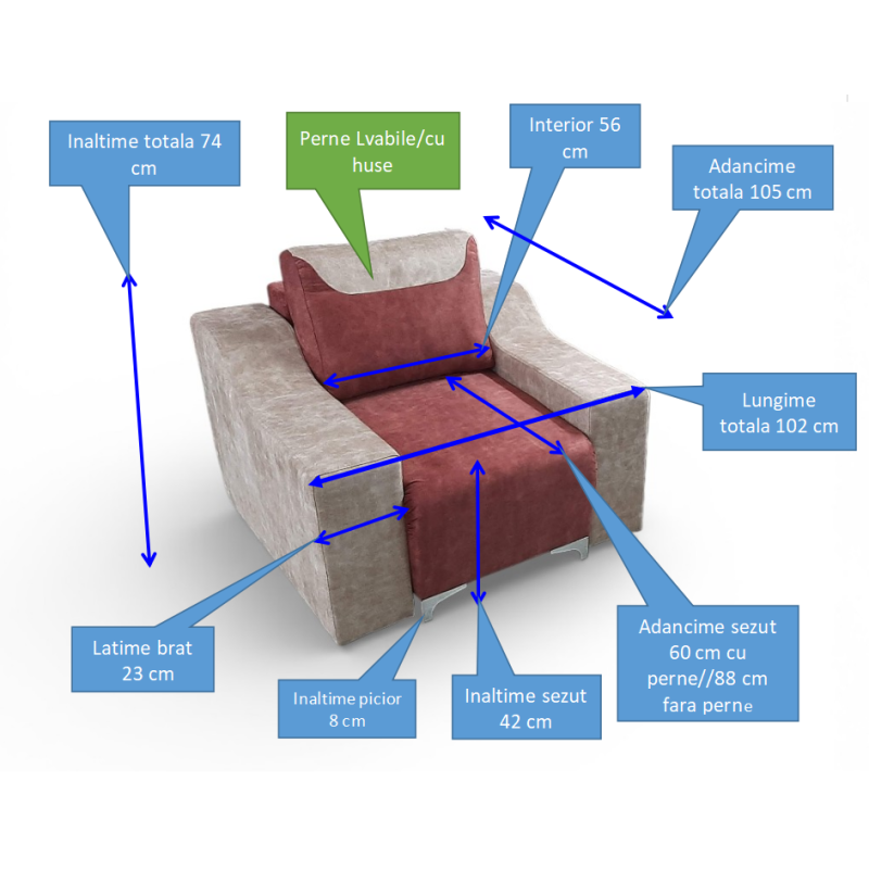 Fotoliu living modern LUNA