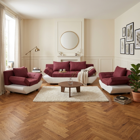 set living RUIZ canapea extensibila si doua fotolii cu brate reglabile