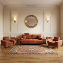 Set living BARON – canapea extensibilă și 2 fotolii elegante