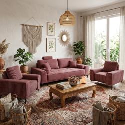 Set living BARON – canapea extensibilă și 2 fotolii elegante