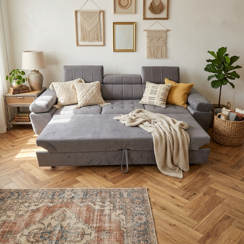 Canapea 3 locuri extensibila David, design modern