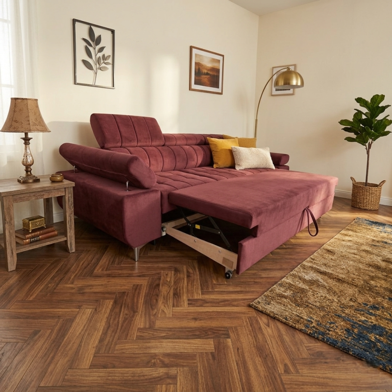 Canapea 3 locuri extensibila David, design modern