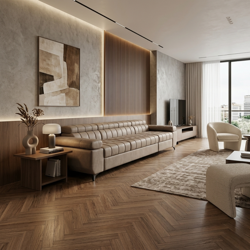 Canapea living 4 locuri DAVID, design modern, extensibila