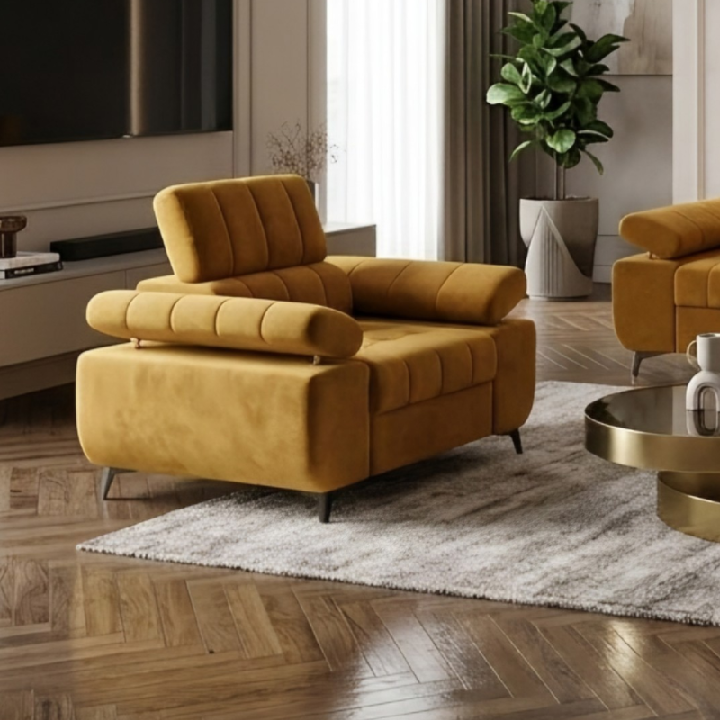 Fotoliu living modern DAVID cu tetiera reglabila