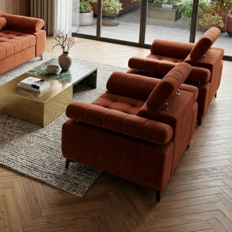 Fotoliu living modern DAVID cu tetiera reglabila