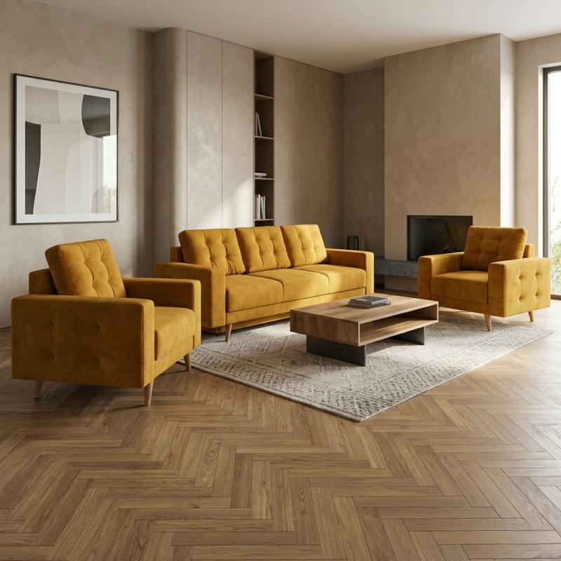 Set living PARMA – Canapea + 2 Fotolii