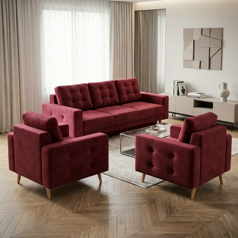 Set living PARMA – Canapea + 2 Fotolii