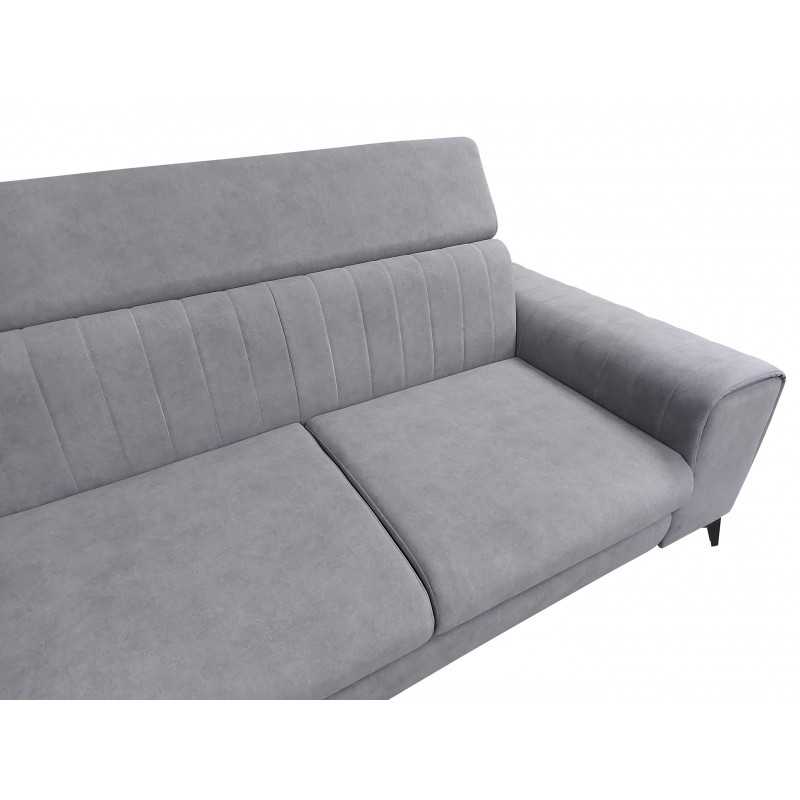 Coltar extensibil, Aron, cu lada depozitare, tetiere cap reglabile, picioare inalte metalice, stofa, gri