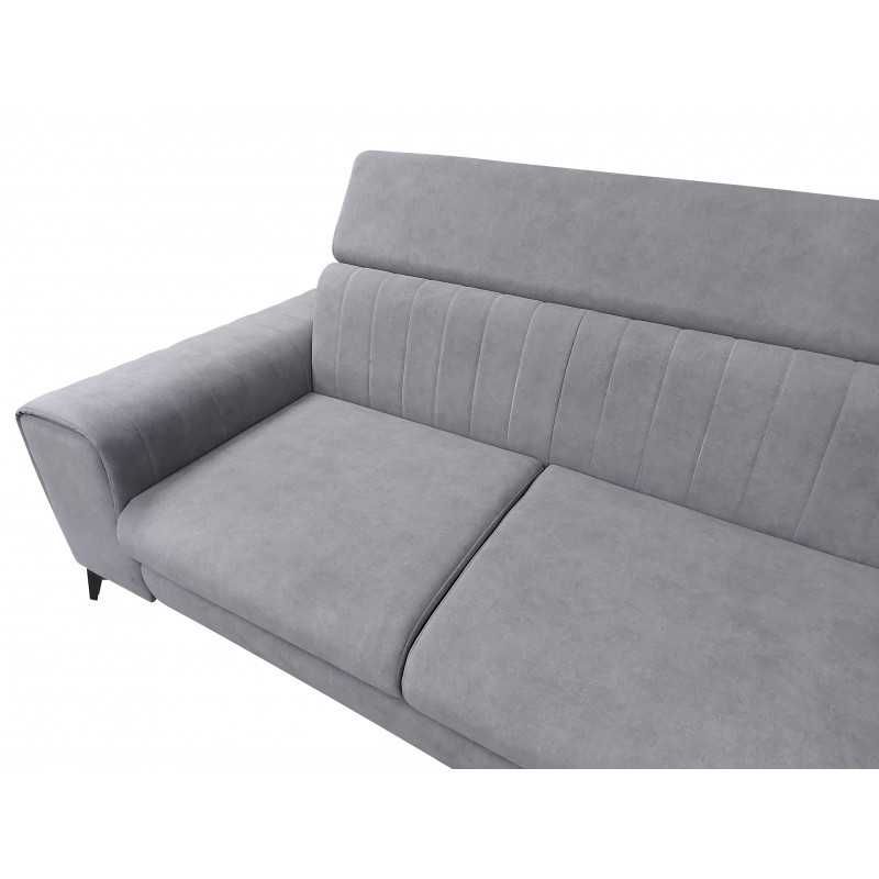 Coltar extensibil, Aron, cu lada depozitare, tetiere cap reglabile, picioare inalte metalice, stofa, gri