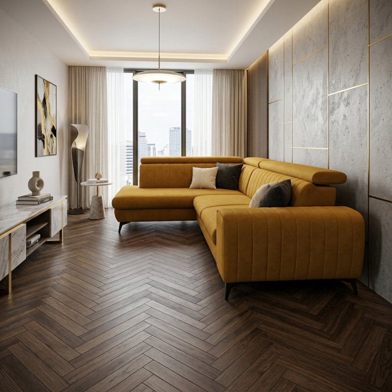 Coltar extensibil Aron cu tetiere reglabile si lada | La comanda