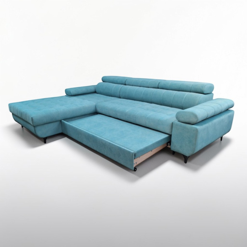 Colțar extensibil David 2 cu ladă și tetiere reglabile | La comandă