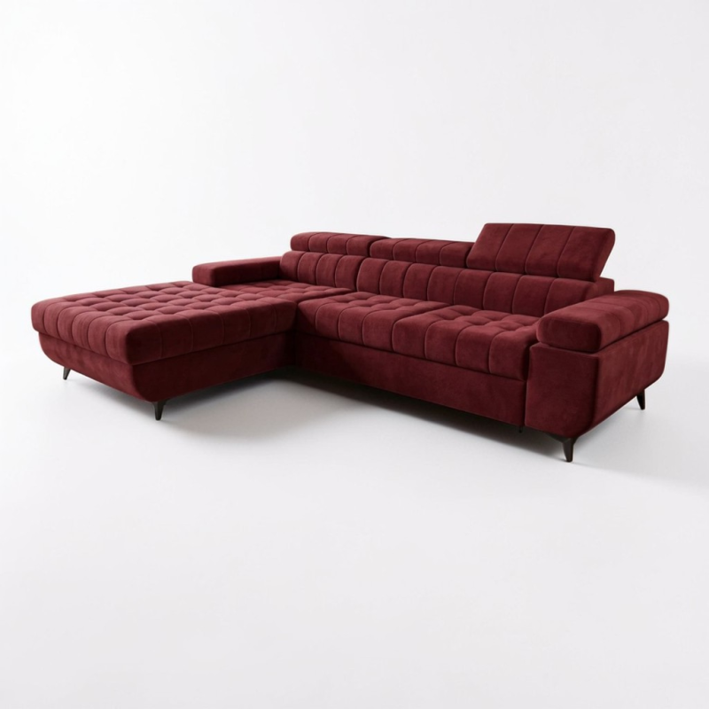 Colțar extensibil David 2 cu ladă și tetiere reglabile | La comandă