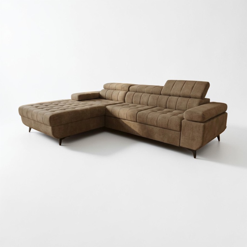 Colțar extensibil David 2 cu ladă și tetiere reglabile | La comandă