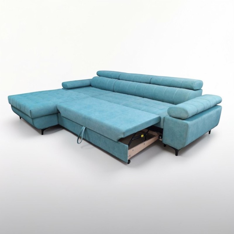 Colțar extensibil David 2 cu ladă și tetiere reglabile | La comandă