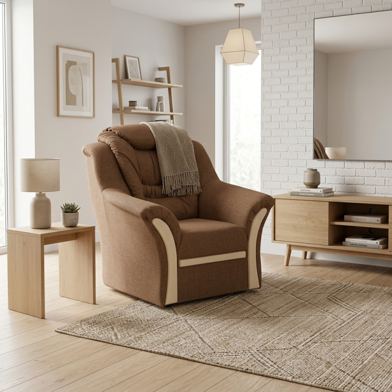 Fotoliu Kabir clasic cu spătar înalt pentru living | La comandă