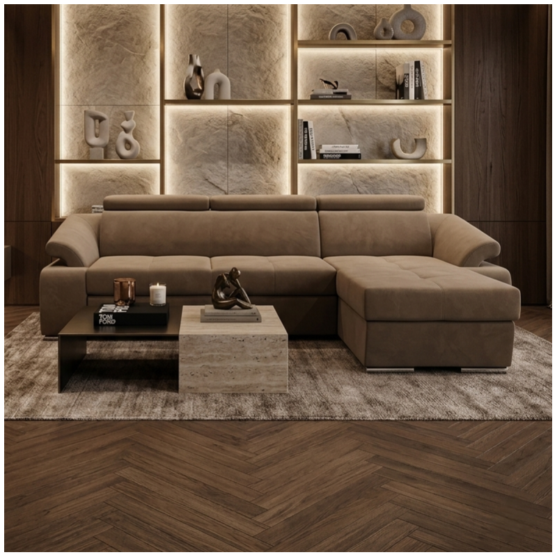 Colțar extensibil Toledo 1 cu tetiere reglabile | Confort living