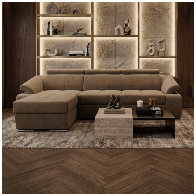 Colțar extensibil Toledo 1 cu tetiere reglabile | Confort living