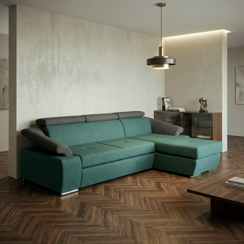 Colțar extensibil Toledo 1 cu tetiere reglabile | Confort living