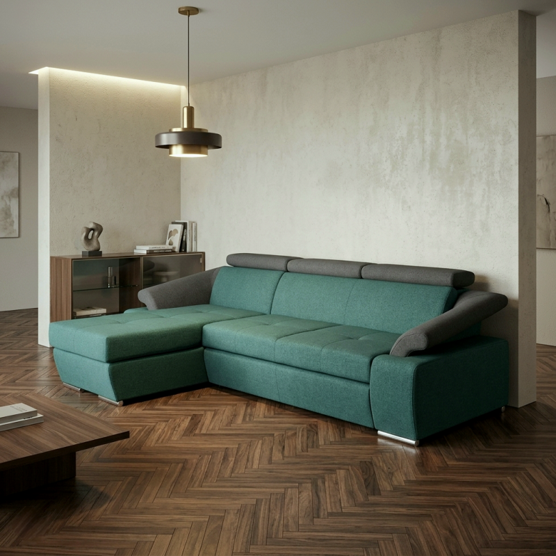 Colțar extensibil Toledo 1 cu tetiere reglabile | Confort living