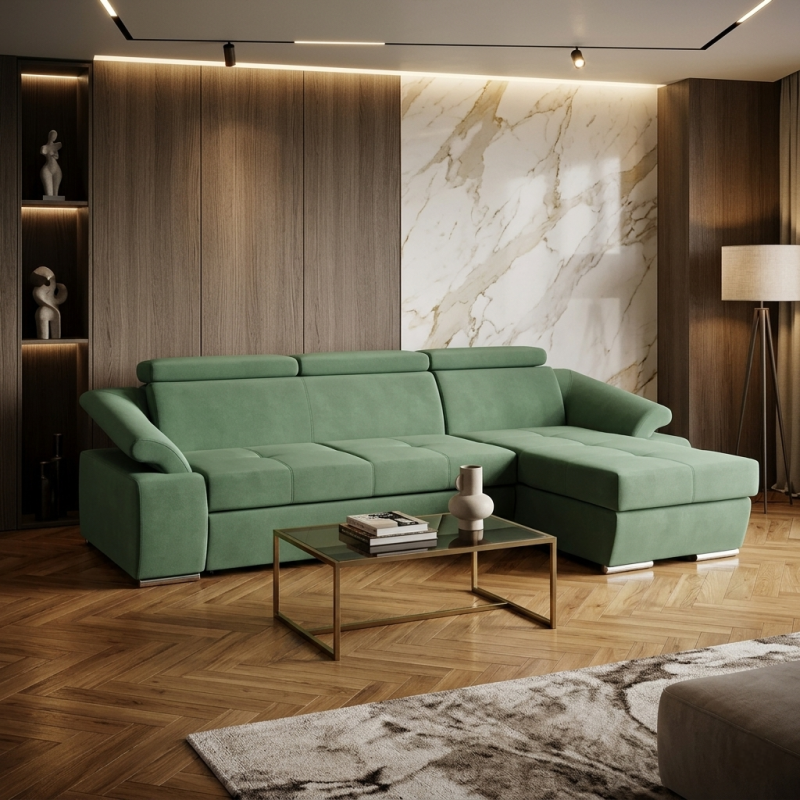 Colțar extensibil Toledo 1 cu tetiere reglabile | Confort living