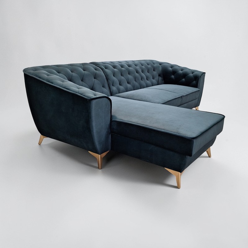 Colțar extensibil Luis 1 Chesterfield cu ladă | Elegant și rafinat