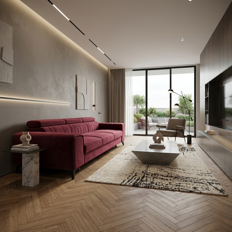 canapea extensibila CLEMENT cu tetiere reglabile