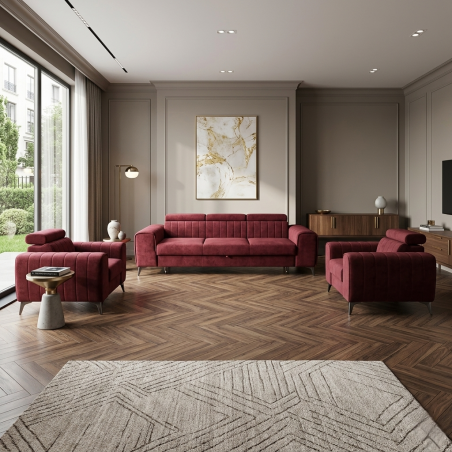 Set canapea 3 locuri si 2 fotolii Clement extensibil | Living modern