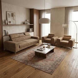 Set canapea 3 locuri si 2 fotolii Clement extensibil | Living modern