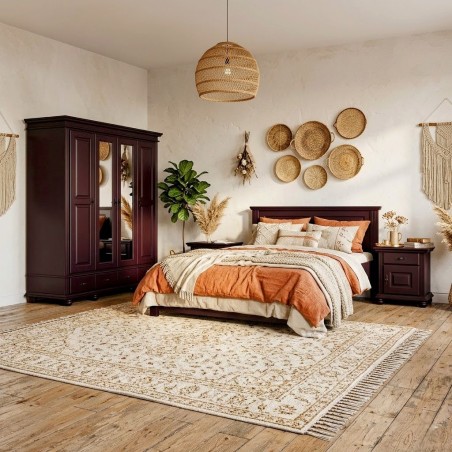 Dormitor lemn masiv SEVA 3, Bordo Imperial