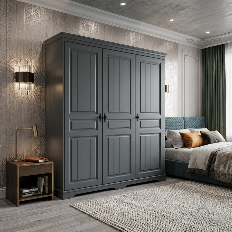 Dulap Cleo 3 Usi Lemn Masiv Finisaj Bordo, Bej, Verde, Maro, Gri  | sofastil.ro