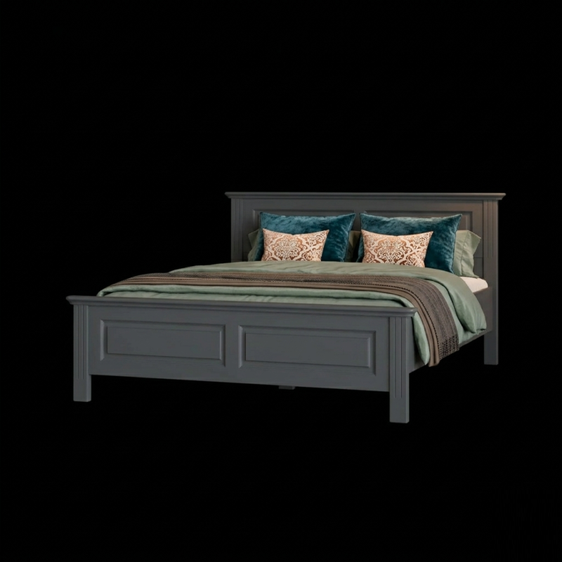 Pat din lemn masiv SEVA Gri Urban  | 120–180 cm